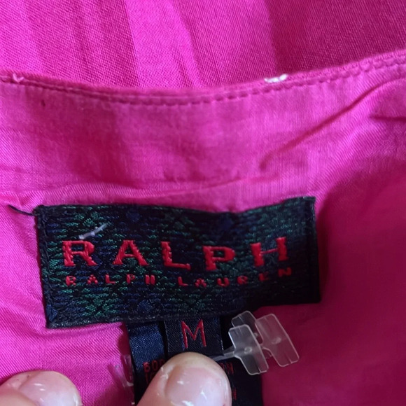 Ralph Lauren Vintage Pink And White Embroidered Midi Dress With Spaghetti Straps - Picture 3 of 4